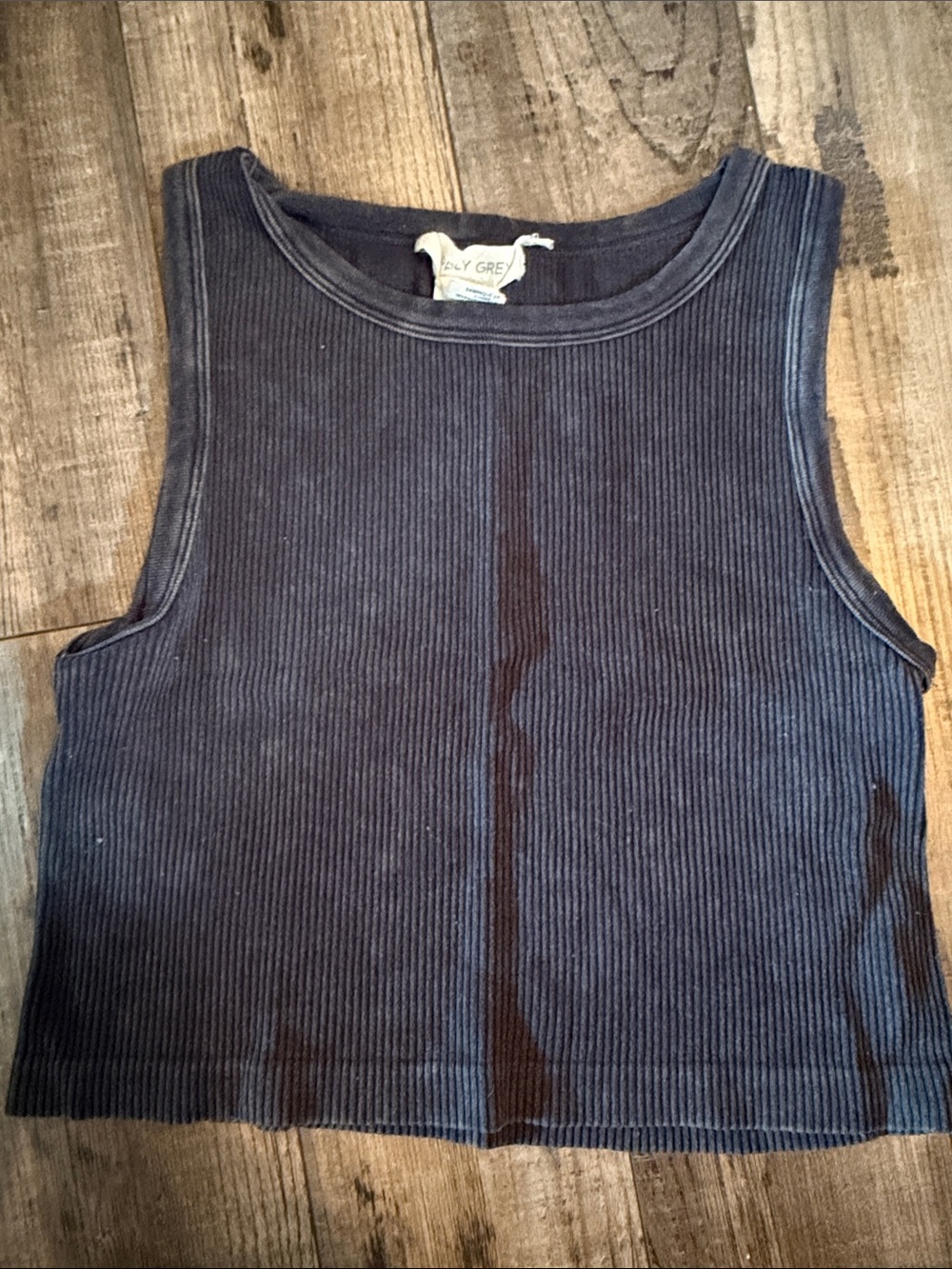 Womens Ribbed Tank Top - black/grey